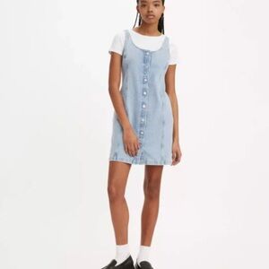 Vintage 90s Levi’s Denim Jumper Dress | western Americana cowgirl utility